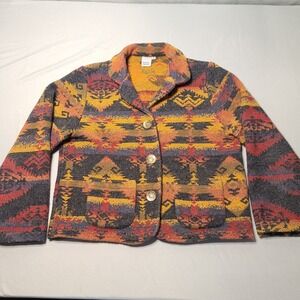 Nomadic Traders Vintage Y2K Southwestern Aztec Shacket Medium Cowboy Core